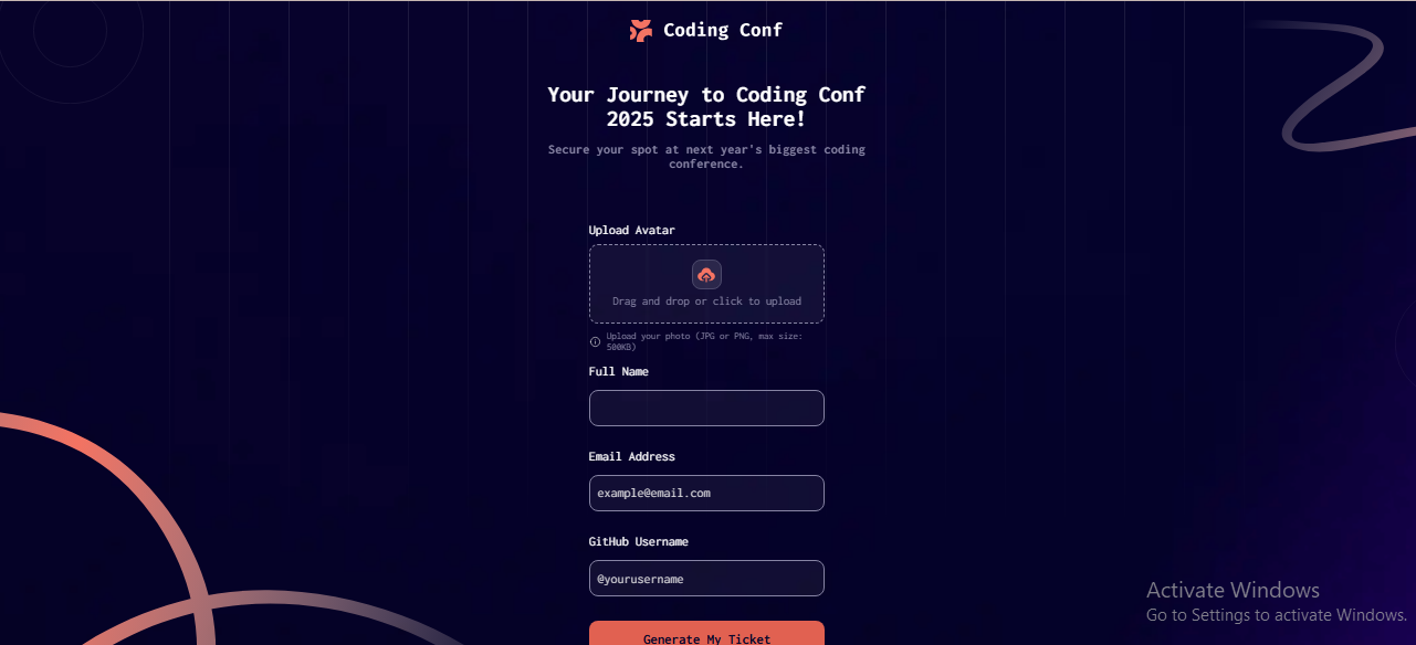 Conference Ticket Generator